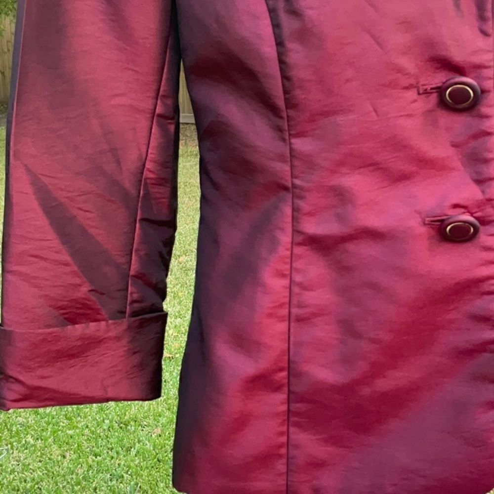 Alex Marie Burgundy Iridescent Formal Jacket, Size-2 - Picture 3 of 7
